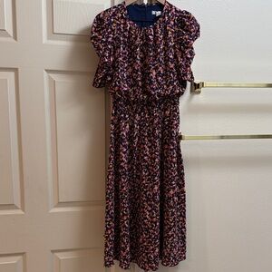 London Times Multicolor Puff Sleeve Dress